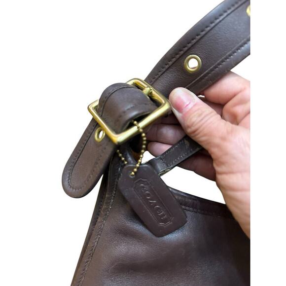 Vintage Coach Women's 9966 legacy Brown Zip Top Leather Shoulder Straps Bag - Picture 5 of 10